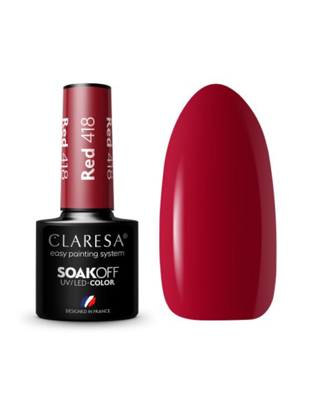 CLARESA Hybrid nail polish RED 418 -5g