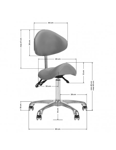COSMETIC STOOL 1004 GIOVANNI GRAY