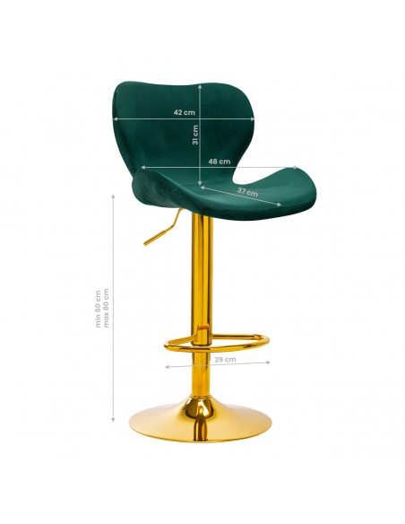 BAR STOOL QS-B15 VELVET GREEN