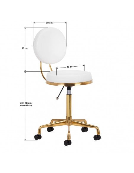 COSMETIC STOOL H5 WHITE GOLD