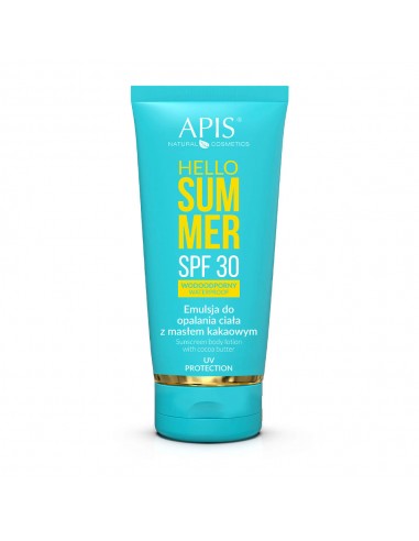 APIS Hello Summer Spf 30, Body tanning lotion with cocoa butter 200 ml