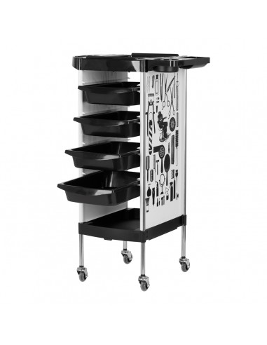 GABBIANO HAIRDRESSER TROLLEY X11-9 WHITE GRAPHICS