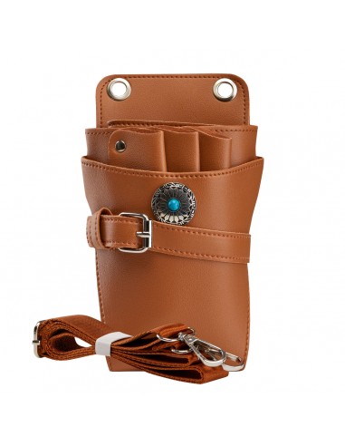 HOLSTER BELT FOR HAIR SCISSORS T14 BROWN