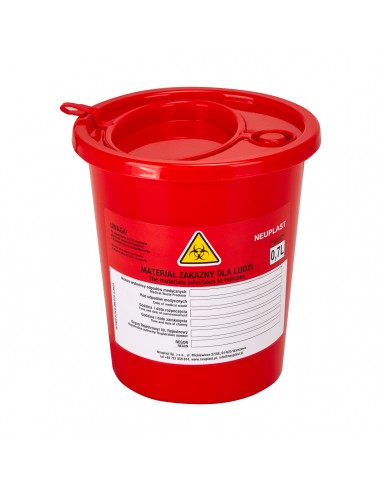 MEDICAL WASTE CONTAINER 0.7 L RED