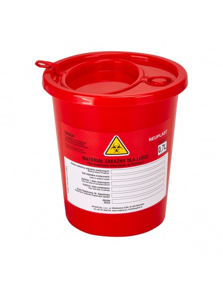 MEDICAL WASTE CONTAINER 0.7 L RED