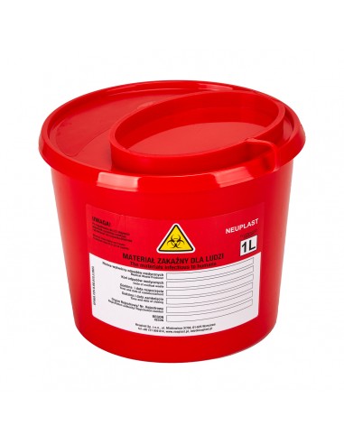 1 L RED MEDICAL WASTE CONTAINER