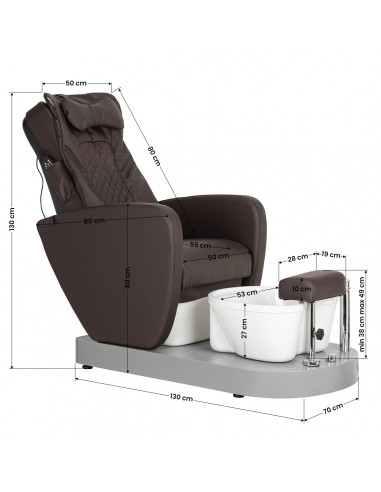 AZZURRO SPA PEDICURE CHAIR 016C WITH HYDROMASSAGE BROWN