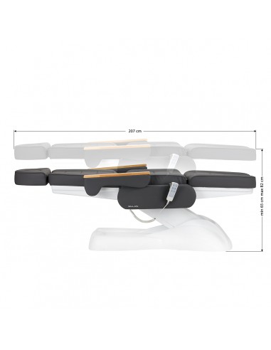 Electric cosmetic chair SILLON Lux 273b 3 actuators gray