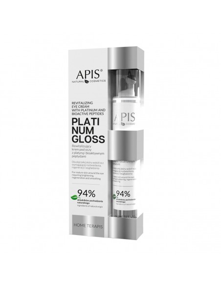 Apis home terapis platinum gloss revitalizing eye cream with platinum and bioactive peptides 10 ml