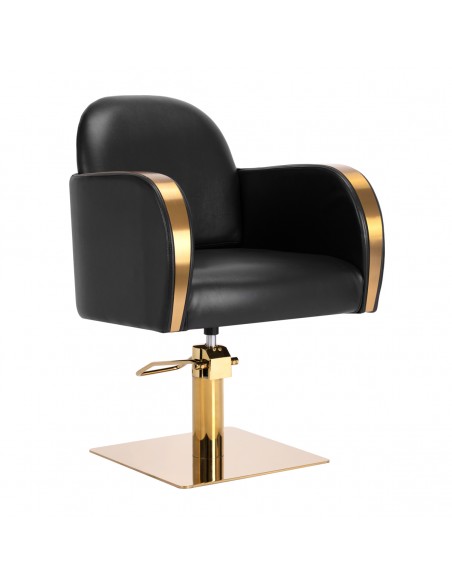 Gabbiano hairdressing chair Malaga gold black