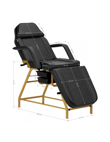 Cosmetic chair 557G with cuvettes black