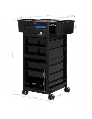 Gabbiano hairdresser's helper with UV sterilizer 68UV black