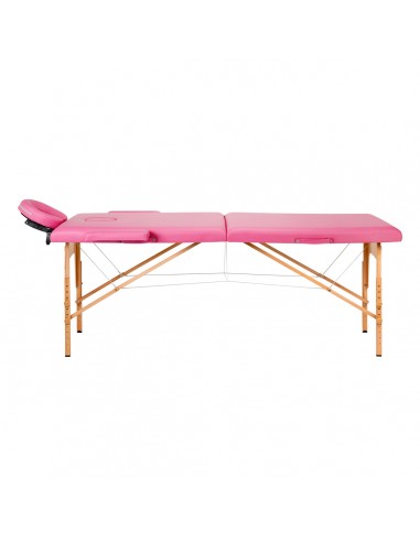Folding massage table wooden Activ Fizjo comfort 2 segment pink
