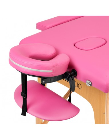 Folding massage table wooden Activ Fizjo comfort 2 segment pink