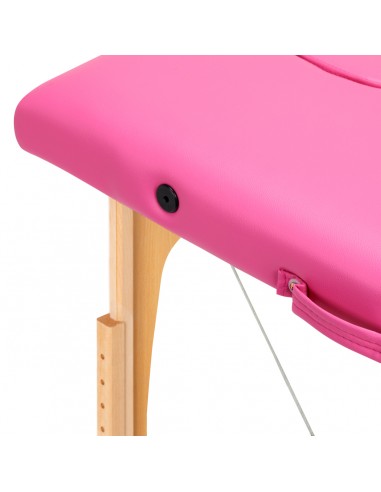 Folding massage table wooden Activ Fizjo comfort 2 segment pink
