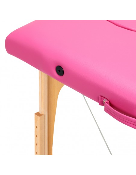 Folding massage table wooden Activ Fizjo comfort 2 segment pink