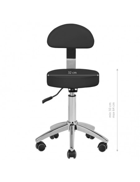 Electric cosmetic chair SILLON Lux 273b + stool 304 black