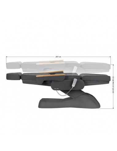 Electric cosmetic chair SILLON Lux 273b 3 actuators gray with gray base