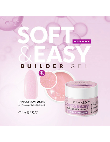 Claresa Soft&Easy building gel pink champagne 90g 
