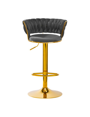 4Rico Bar Hocker QS-B313a gray velvet