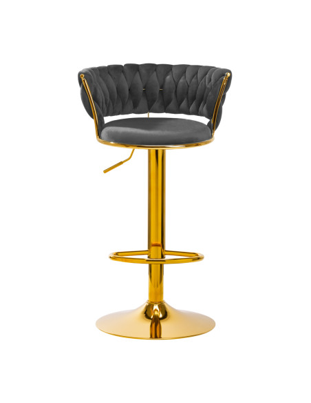 4Rico Bar Hocker QS-B313a gray velvet