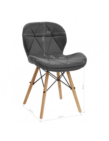 4Rico Cosmetic chair QS-186 gray velvet