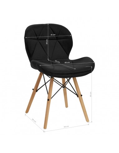 4Rico Cosmetic chair QS-186 black velvet