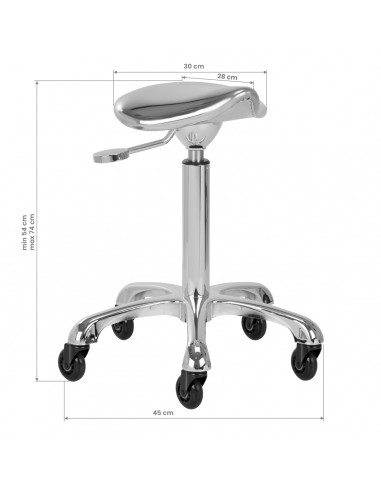 Gabbiano stool Fine Silver