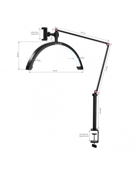 Glow MX3 treatment lamp for table top black