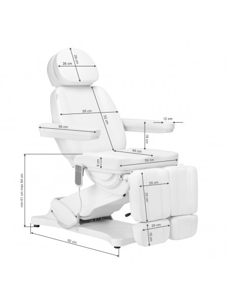 Electric cosmetic chair SILLON CLASSIC 2 motors pedi white