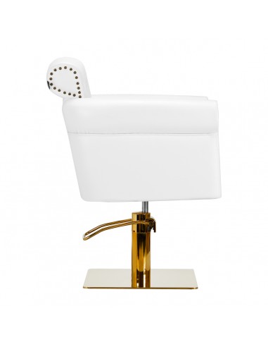 Gabbiano hairdressing chair Berlin white and gold