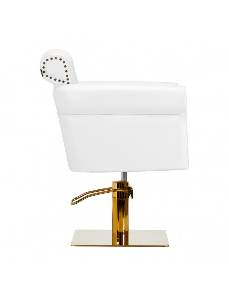 Gabbiano hairdressing chair Berlin white and gold