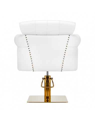 Gabbiano hairdressing chair Berlin white and gold