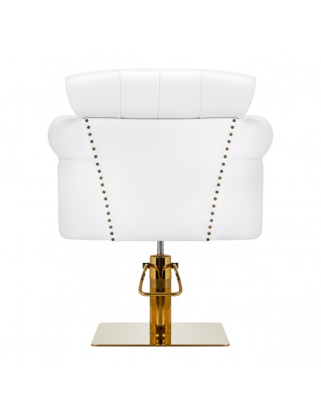 Gabbiano hairdressing chair Berlin white and gold