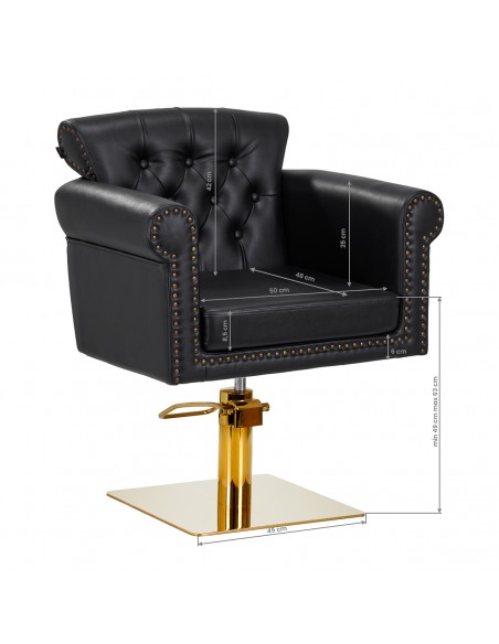 Gabbiano Berlin hairdressing chair, black and gold