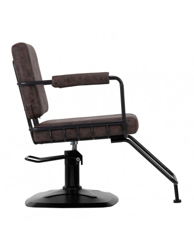 Gabbiano hairdressing chair Katania Loft Old Leather dark brown