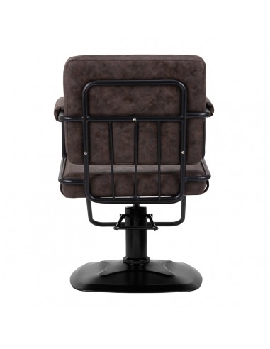 Gabbiano hairdressing chair Katania Loft Old Leather dark brown