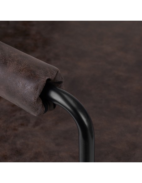 Gabbiano hairdressing chair Katania Loft Old Leather dark brown