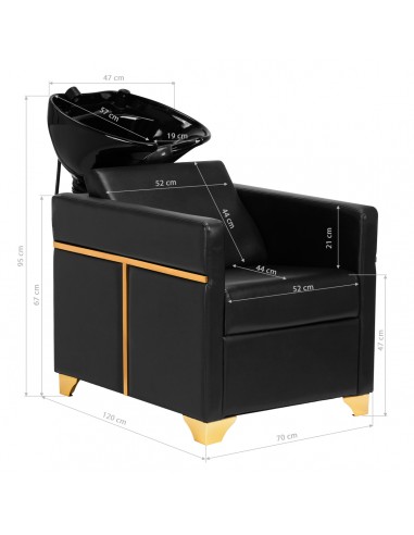 Hairdressing wash unit Toledo black