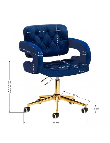 4Rico Chair QS-OF213G navy blue
