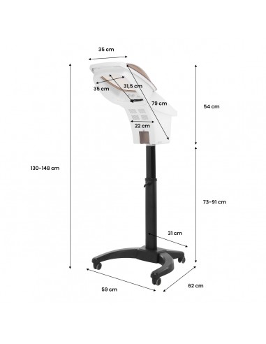 Gabbiano standing hairdressing sauna 408D white with active ozone