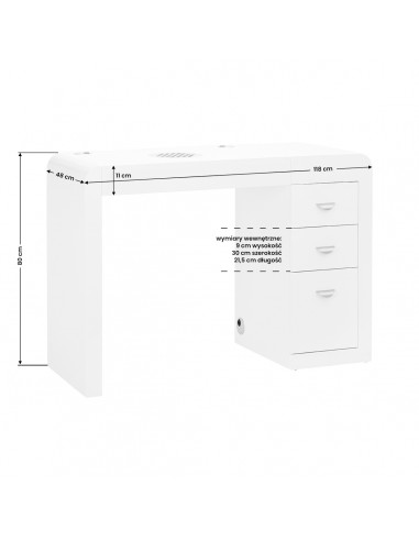 Cosmetic desk 312 white left