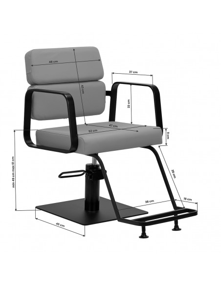 Gabbiano Porto-BM hairdressing chair black gray