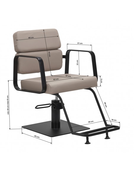 Gabbiano Porto-BM hairdressing chair black beige