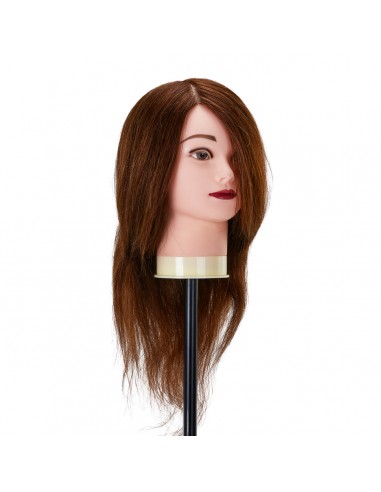 Gabbiano WZ1 hairdressing training head, natural hair, color 4, length 16"