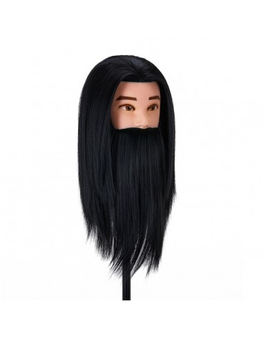 Gabbiano WZ4 training head with beard, synthetic hair, color 1, length 8"+6"