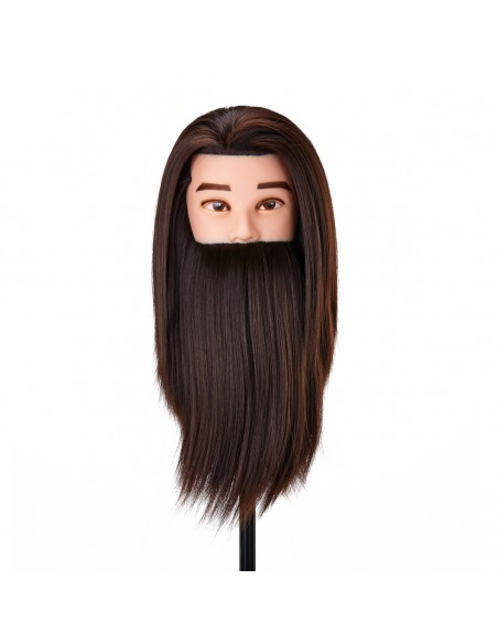 Gabbiano WZ4 training head with beard, synthetic hair, color 4, length 8"+6"