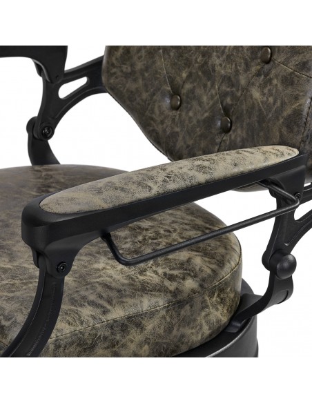 Barber chair President Old Leather Green