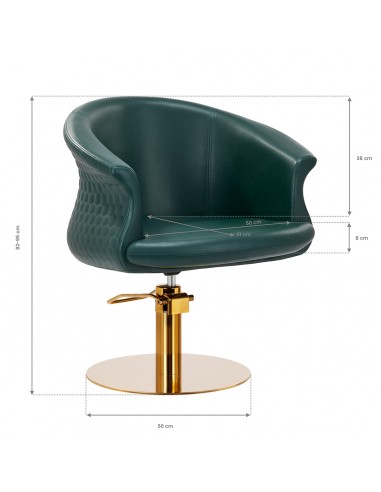 Gabbiano hairdressing chair Wersal gold bottle green
