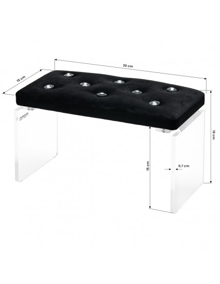Momo Diamond manicure support stand Velour Black